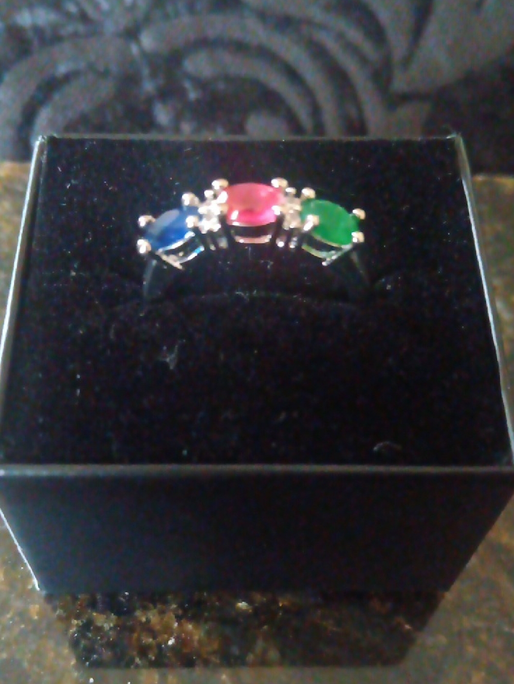 Eternity Tourmaline Gemstone Ring Multi Vibrant Colors - Sterling Silver 925 - Picture 2 of 6